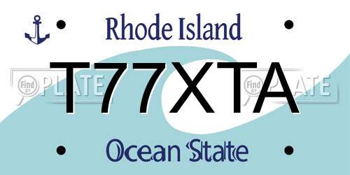 T77XTA Rhode Island License Plate