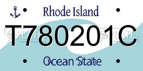 T780201C Rhode Island License Plate