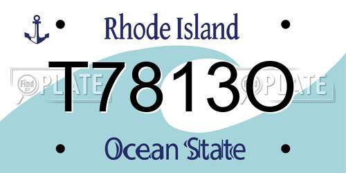 T7813O Rhode Island License Plate