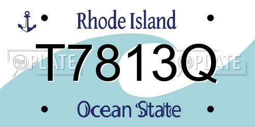 T7813Q Rhode Island License Plate