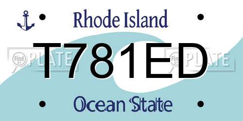 T781ED Rhode Island License Plate