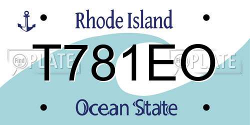 T781EO Rhode Island License Plate