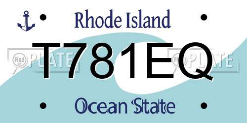 T781EQ Rhode Island License Plate