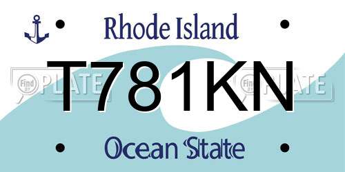 T781KN Rhode Island License Plate