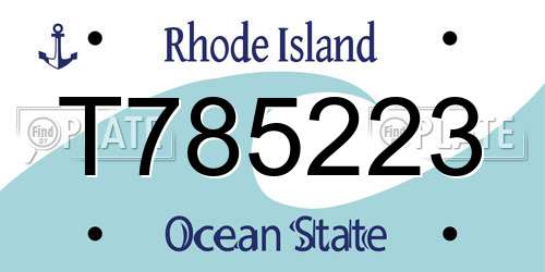 T785223 Rhode Island License Plate