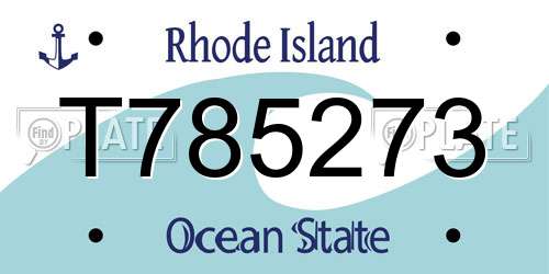 T785273 Rhode Island License Plate