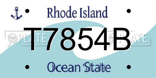 T7854B Rhode Island License Plate
