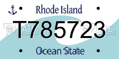 T785723 Rhode Island License Plate