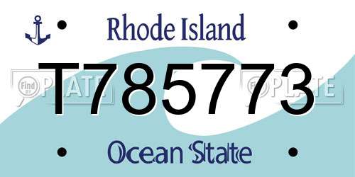 T785773 Rhode Island License Plate