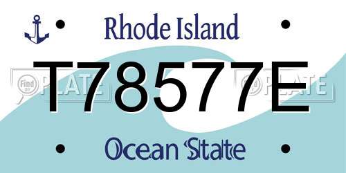 T78577E Rhode Island License Plate