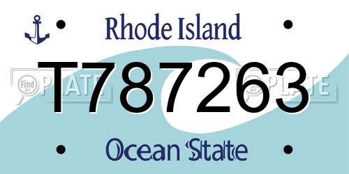 T787263 Rhode Island License Plate