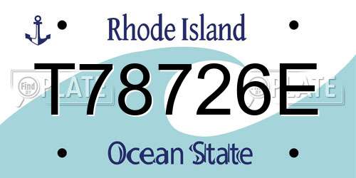T78726E Rhode Island License Plate