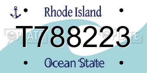 T788223 Rhode Island License Plate