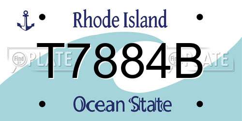 T7884B Rhode Island License Plate