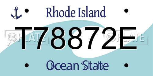 T78872E Rhode Island License Plate