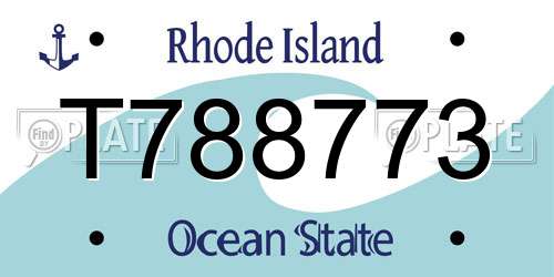 T788773 Rhode Island License Plate