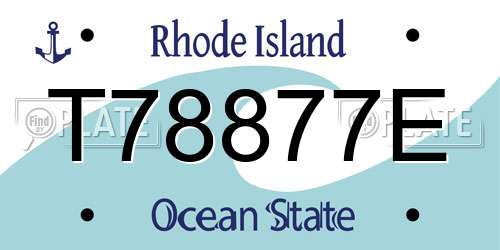 T78877E Rhode Island License Plate