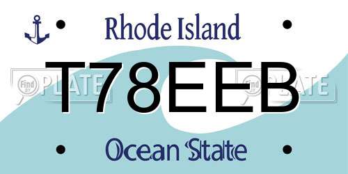 T78EEB Rhode Island License Plate
