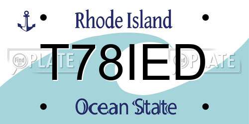 T78IED Rhode Island License Plate