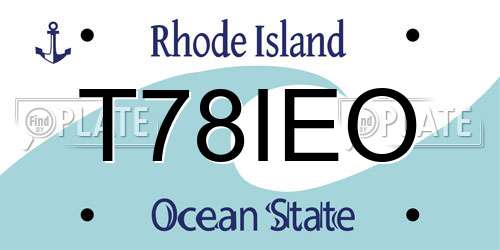 T78IEO Rhode Island License Plate