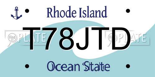T78JTD Rhode Island License Plate