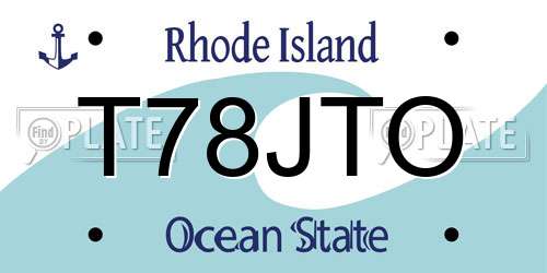 T78JTO Rhode Island License Plate