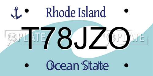 T78JZO Rhode Island License Plate