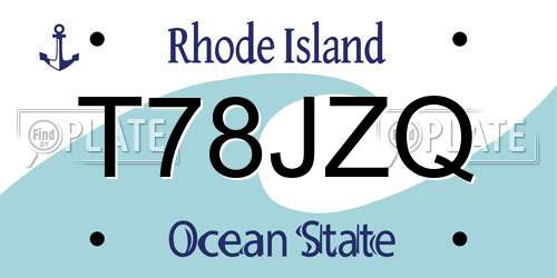 T78JZQ Rhode Island License Plate