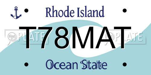 T78MAT Rhode Island License Plate
