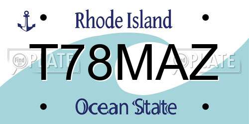 T78MAZ Rhode Island License Plate