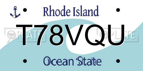 T78VQU Rhode Island License Plate