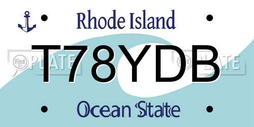 T78YDB Rhode Island License Plate