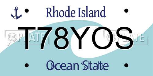T78YOS Rhode Island License Plate