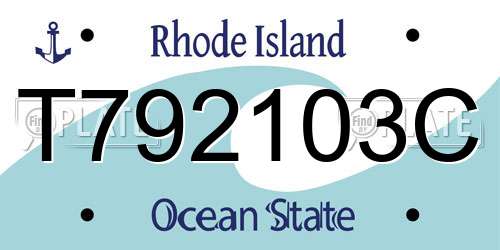 T792103C Rhode Island License Plate