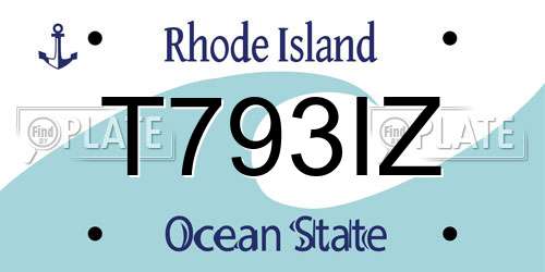 T793IZ Rhode Island License Plate