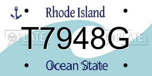 T7948G Rhode Island License Plate