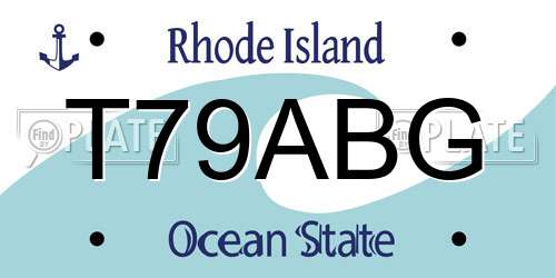 T79ABG Rhode Island License Plate