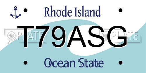 T79ASG Rhode Island License Plate