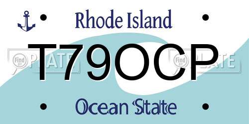 T79OCP Rhode Island License Plate