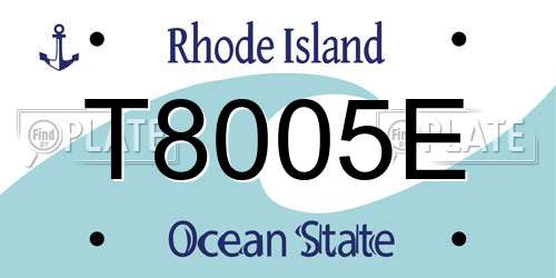 T8005E Rhode Island License Plate