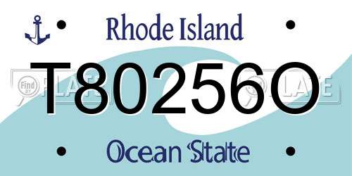 T80256O Rhode Island License Plate