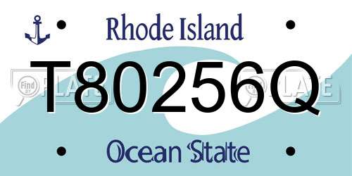 T80256Q Rhode Island License Plate