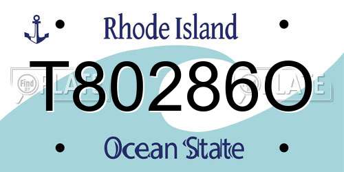 T80286O Rhode Island License Plate