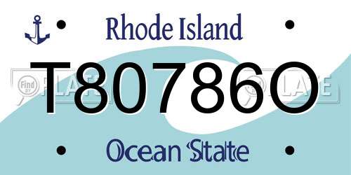 T80786O Rhode Island License Plate
