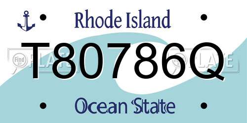 T80786Q Rhode Island License Plate