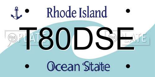 T80DSE Rhode Island License Plate