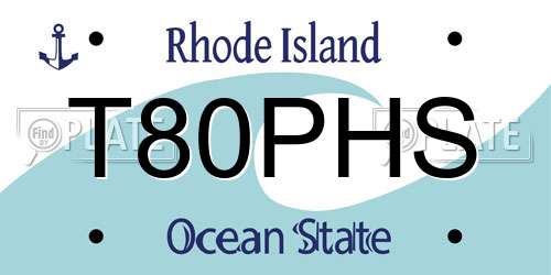 T80PHS Rhode Island License Plate