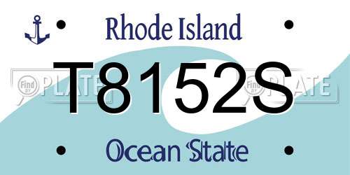 T8152S Rhode Island License Plate