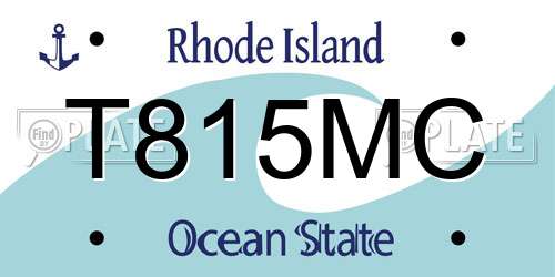 T815MC Rhode Island License Plate