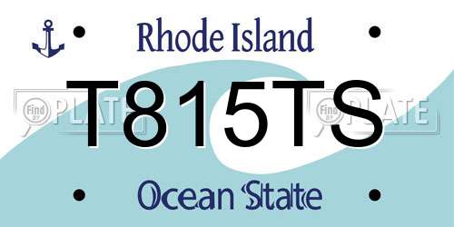 T815TS Rhode Island License Plate